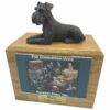 Schanuzer dog bronze look figurine memorial cremation pet urn