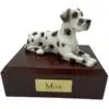 Great dane, laying, harlequin, ears down, dog memorial cremation funeral urn