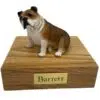 Bulldog, fawn, sitting, dog memorial cremation funeral urn