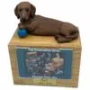 Red dachshund dog photo holder memorial cremation urn