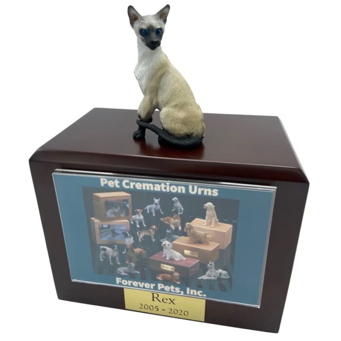 Siamese Cat photo holder memorial cremation urn