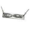 3D Engraved Bar Memorial Pendant, sterling silver