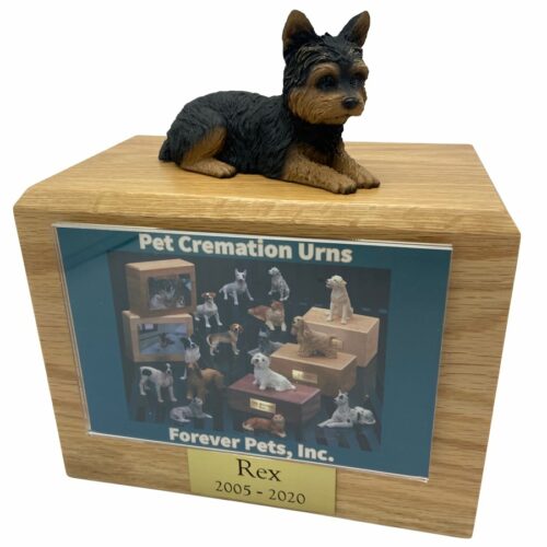 Yorkshire Terrier ("Yorkie") dog photo holder memorial cremation urn