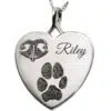 Actual paw print nose print photo jewelry memorial pendant