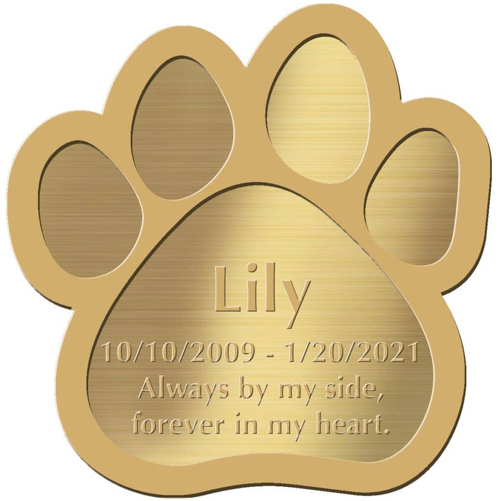 Engraved Nameplates MyPetForLife pet memorials