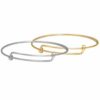 Adjustable Bangle Bracelet, sterling silver and gold-filled