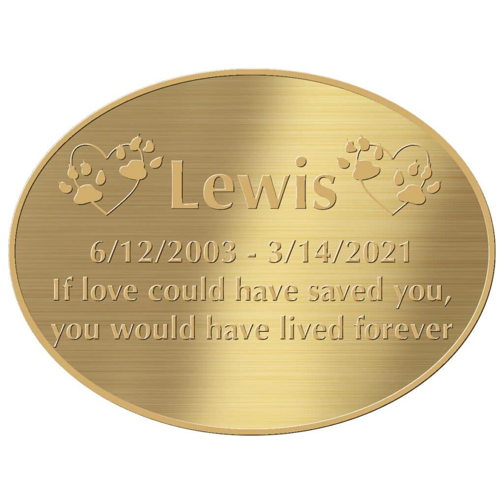 Engraved Nameplates MyPetForLife pet memorials