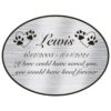 Engraved acrylic memorial urn plate, silver finish, oval shape, script font