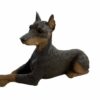 Red doberman pinscher ears up figurine