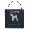 Engraved silhouette memorial slate plaque, cord, Airedale 2