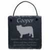 Engraved silhouette memorial slate plaque, Bulldog 1, cord