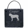 Engraved silhouette memorial slate plaque, cord, Bullmastiff 1