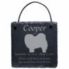 Engraved silhouette memorial slate plaque, cord, Chow Chow 1