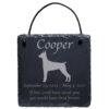 Engraved silhouette memorial slate plaque, cord, Doberman Pinscher 1