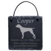 Engraved silhouette memorial slate plaque, cord, German Shorthaired Pointer 1