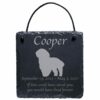 Engraved silhouette memorial slate plaque, cord, Maltese 1