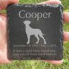 Engraved silhouette memorial slate plaque, grass, Great Dane 1