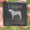 Engraved silhouette memorial slate plaque, grass, Mastiff 1