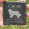 Engraved silhouette memorial slate plaque, grass, Newfoundland 1