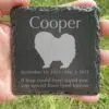 Engraved silhouette memorial slate plaque, grass, Pomeranian 1