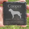 Engraved silhouette memorial slate plaque, grass, Rottweiler 1