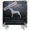 Engraved silhouette memorial slate plaque, stand, Rhodesian Ridgeback sill1