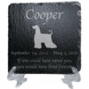 Engraved silhouette memorial slate plaque, stand, Afghan 2