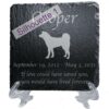 Engraved silhouette memorial slate plaque, stand, Akita silhouette 1