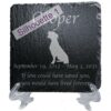 Engraved silhouette memorial slate plaque, stand, Bulldog silhouette 1