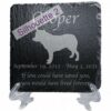 Engraved silhouette memorial slate plaque, Australian Cattle Dog 2, stand