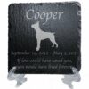 Engraved silhouette memorial slate plaque, Boxer 1, stand