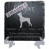 Engraved silhouette memorial slate plaque, Boxer 1, stand