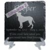 Engraved silhouette memorial slate plaque, Boxer 2, stand