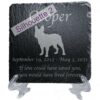 Engraved silhouette memorial slate plaque, Bulldog 2, stand