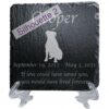 Engraved silhouette memorial slate plaque, stand, Bullmastiff, sill 2