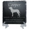 Engraved silhouette memorial slate plaque, stand, Chesapeake Bay Retriever, 1