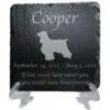 Engraved silhouette memorial slate plaque, stand, Cocker Spaniel 1