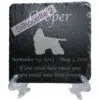 Engraved silhouette memorial slate plaque, stand, Cocker Spaniel 2