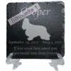 Engraved silhouette memorial slate plaque, stand, Cocker Spaniel sill3