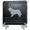 Engraved silhouette memorial slate plaque, stand, English Cocker Spaniel 1