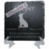 Engraved silhouette memorial slate plaque, stand, German Shepherd 2