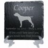 Engraved silhouette memorial slate plaque, stand, German Shorthaired Pointer 1