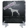 Engraved silhouette memorial slate plaque, stand, German Shorthaired Pointer sill2