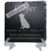 Engraved silhouette memorial slate plaque, stand, Golden Retriever 2