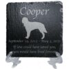 Engraved silhouette memorial slate plaque, stand, Irish Setter 1