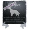 Engraved silhouette memorial slate plaque, stand, Irish Setter sill2