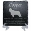 Engraved silhouette memorial slate plaque, stand, King Charles Spaniel 1