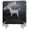 Engraved silhouette memorial slate plaque, stand, Labrador Retriever sill1