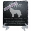 Engraved silhouette memorial slate plaque, stand, Newfoundland sill2