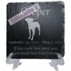 Engraved silhouette memorial slate plaque, stand, Rat Terrier sill2